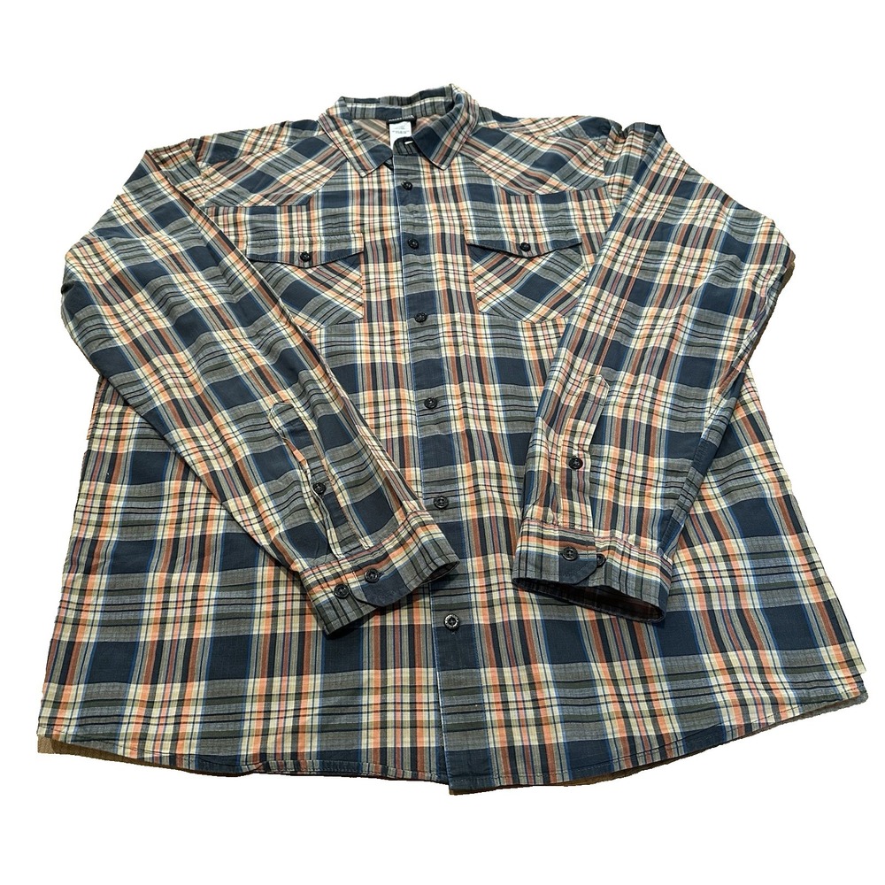 Patagonia Buckshot Shirt 100% Cotton Mens Long Sleeve Button Up Plaid Size Large